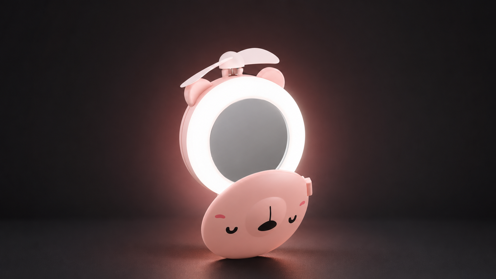 MINI ESPEJO LED DE BOLSILLO CON VENTILADOR