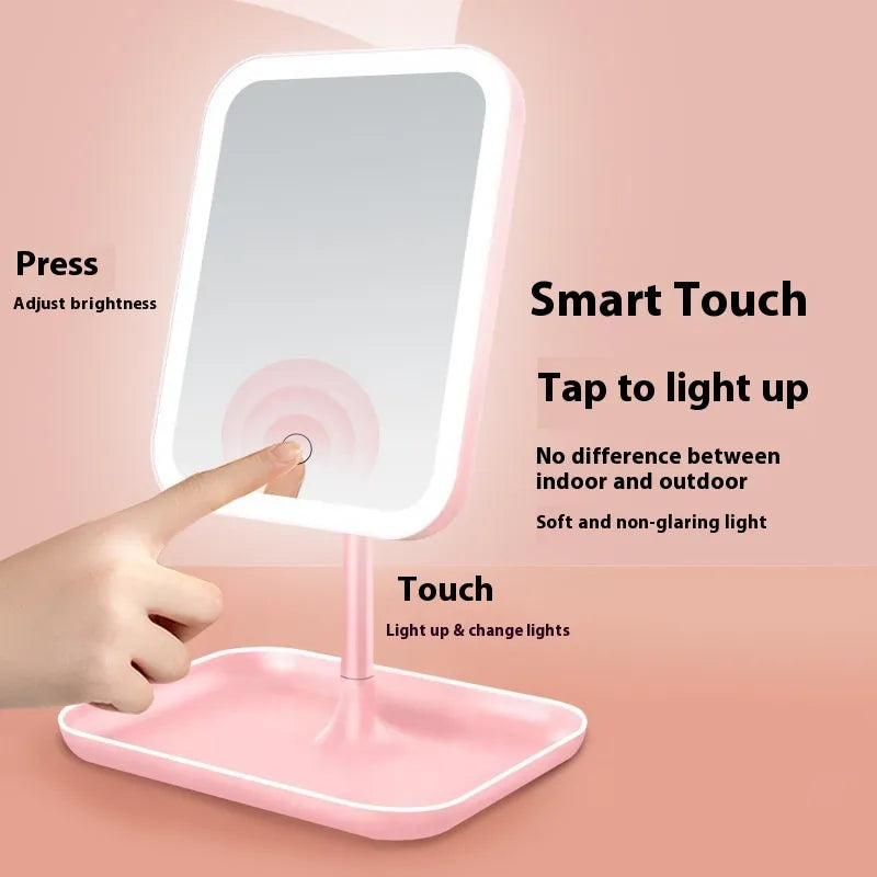 ESPEJO DE MAQUILLAJE LED TÁCTIL CON BRILLO REGULABLE