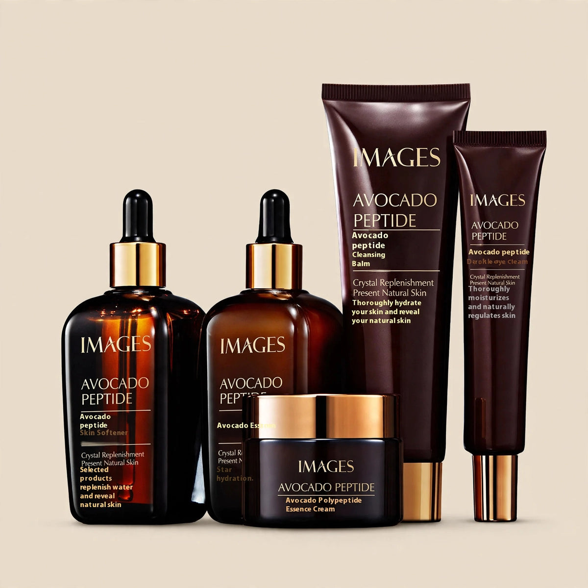 RITUAL FACIAL DE AGUACATE Y PÉPTIDOS – SET COMPLETO DE 5 PASOS