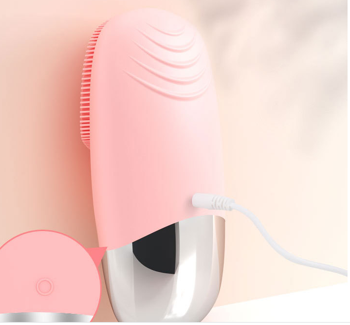 Mini cepillo eléctrico de silicona para limpieza y masaje facial.