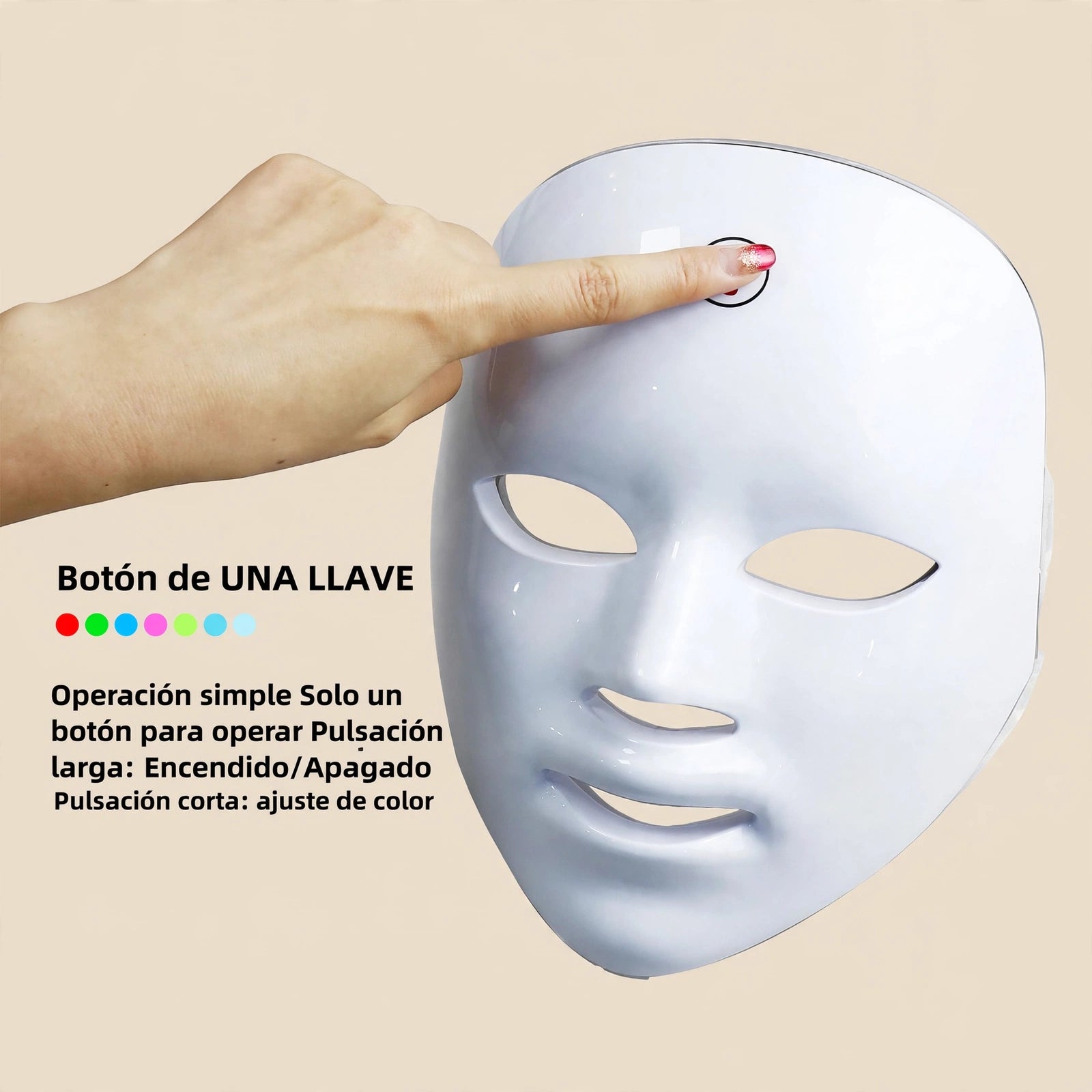MÁSCARA FACIAL LED CON 7 COLORES PARA EL CUIDADO DE LA PIEL