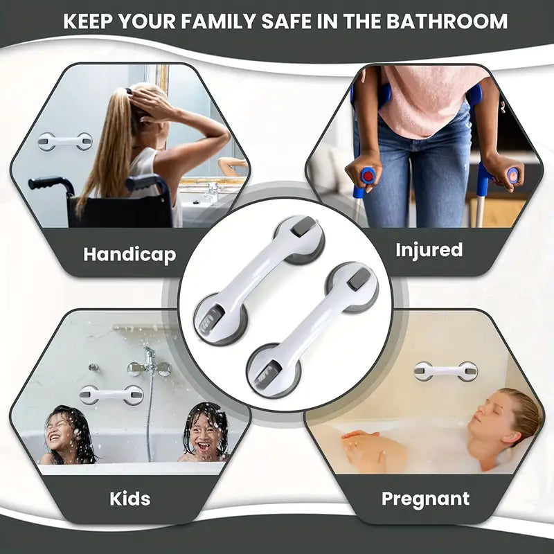 Barra de agarre para baño con ventosa para soporte de seguridad.