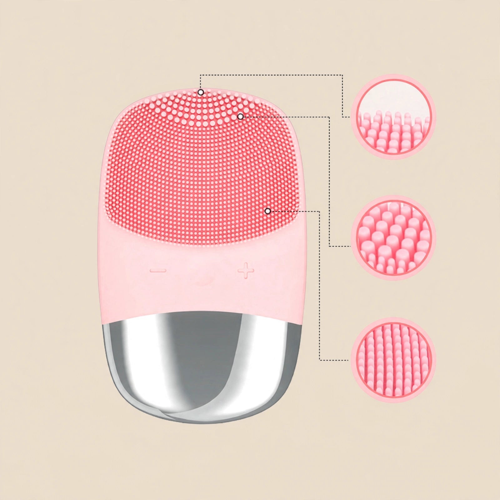 MINI CEPILLO ELÉCTRICO DE SILICONA PARA LIMPIEZA Y MASAJE FACIAL