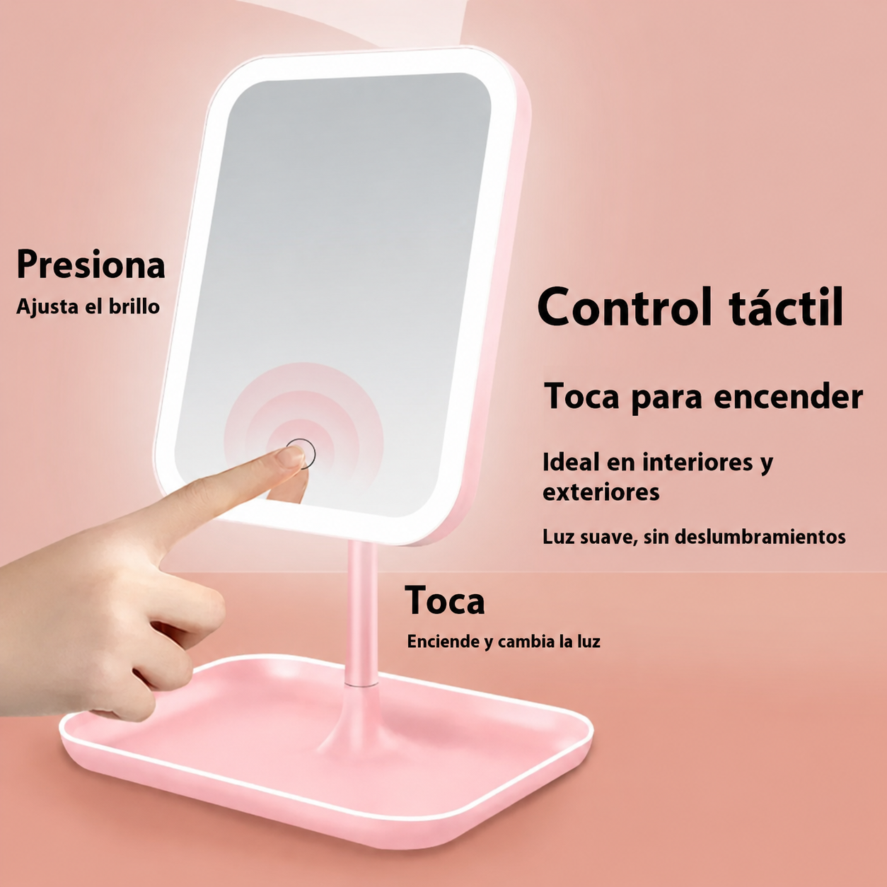 Consigue la iluminación adecuada para maquillarte o realizar tu rutina de cuidado personal con este práctico espejo.