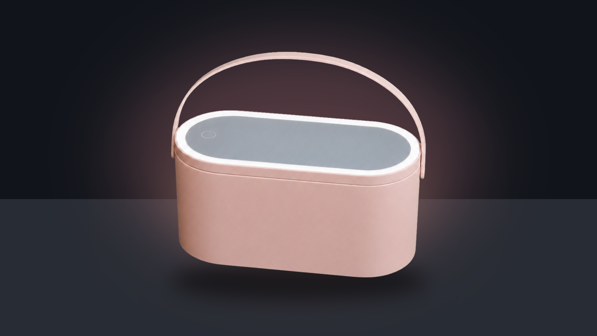 ORGANIZADOR DE MAQUILLAJE PORTÁTIL CON ESPEJO DE TOCADOR LED